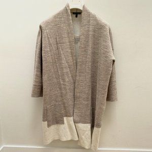 Eileen Fisher Maple Oat Long Cardigan With Pockets, S